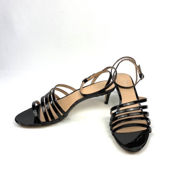 Simply Styled Kimberly Black Faux Patent Leather Strappy Open Toe Sandal, 10 - Picture 3 of 7